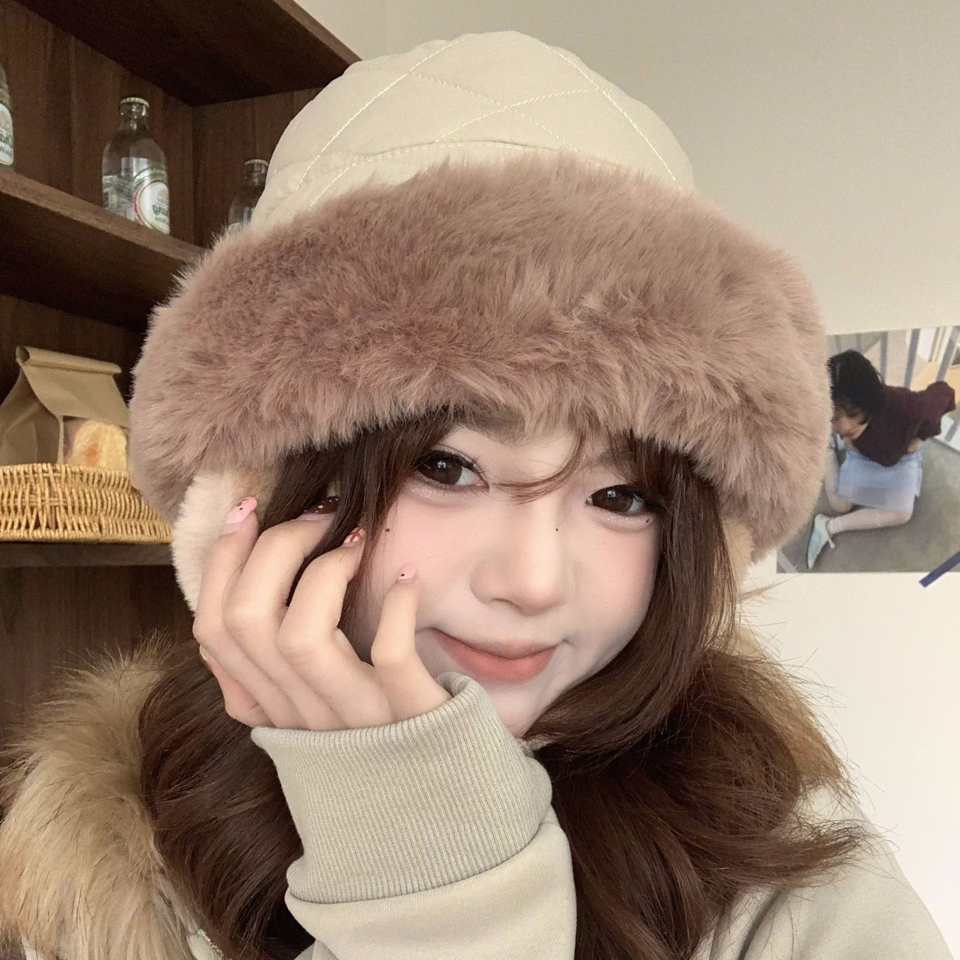 Women's Winter Quilted Faux Fu - Trapper Hat Ear Flap บทวิจารณ์และราคา