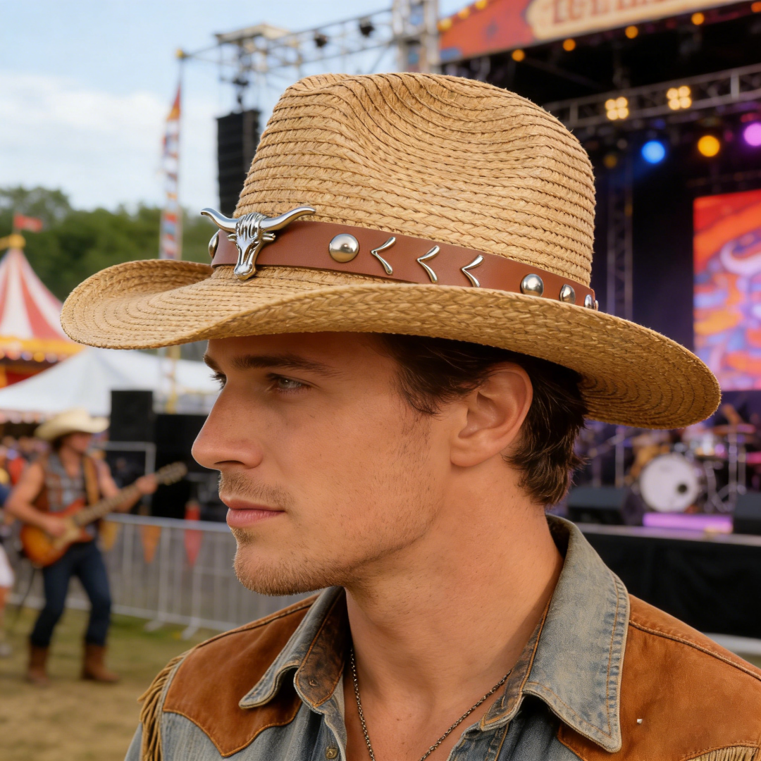 Vintage Straw Western Cowboy H - Cowboy Hat Straw บทวิจารณ์และราคา