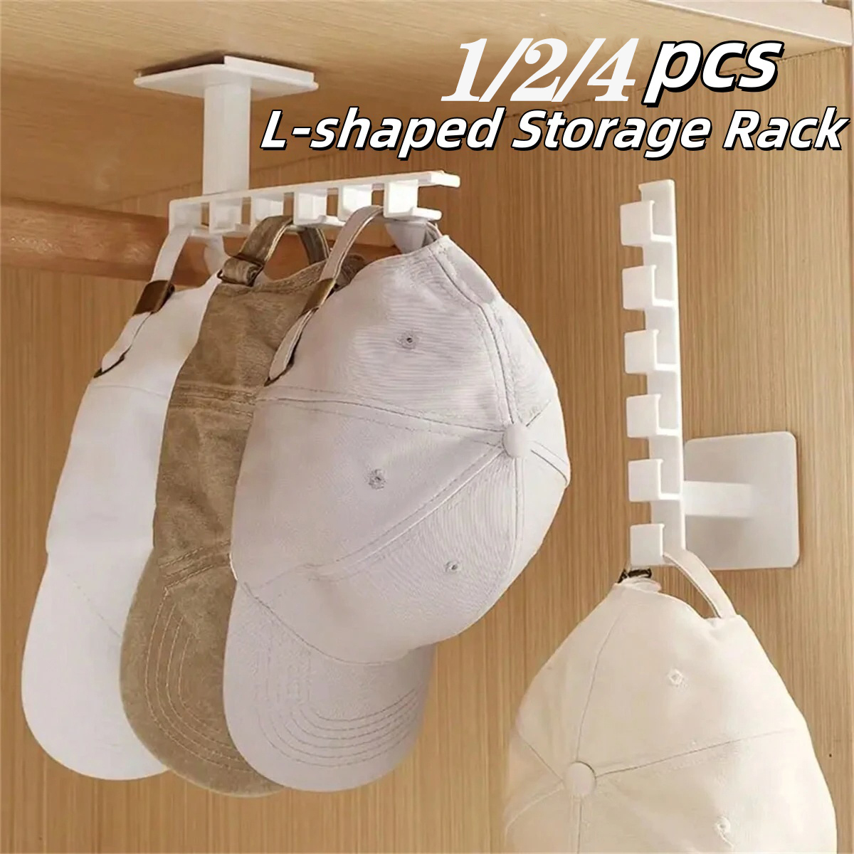 1/2/4Pcs Punch Free Hat Hanger - Baseball Cap Structured บทวิจารณ์และราคา