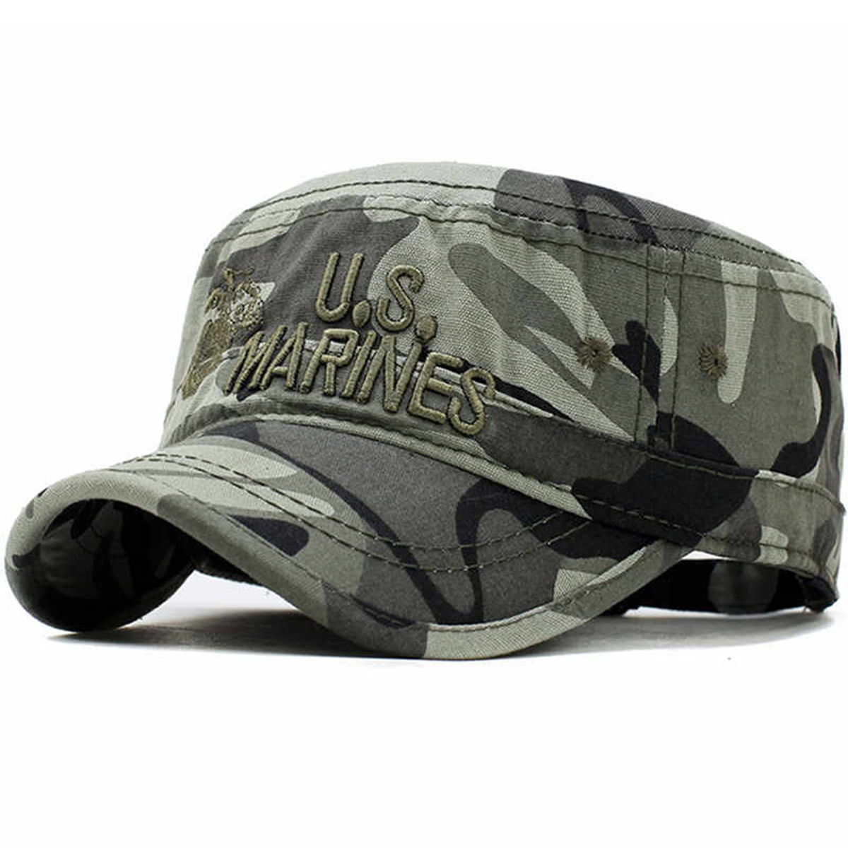 Unisex US MARINES Letter Embro - Snapback Hat Flat บทวิจารณ์และราคา