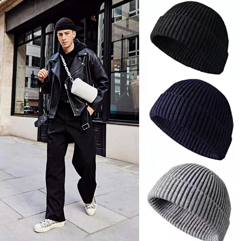 1Pcs Winter Warm Unisex Wool B - Beanie Cuffed Knit บทวิจารณ์และราคา