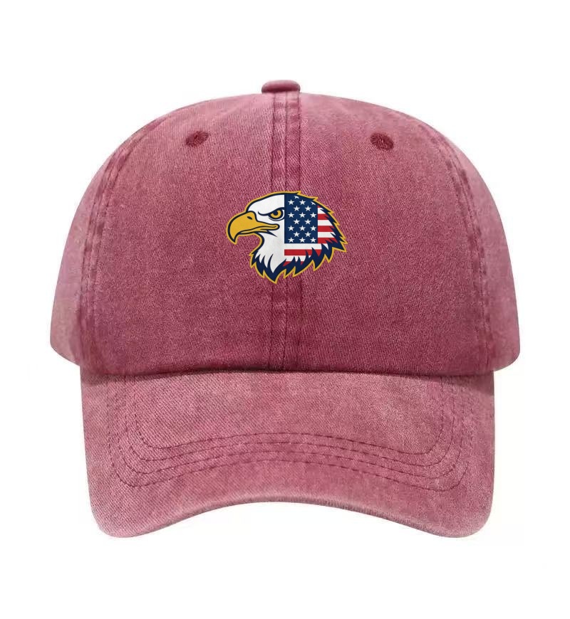 USA Bald Eagle Printed Washed  - Golf Cap Dad บทวิจารณ์และราคา