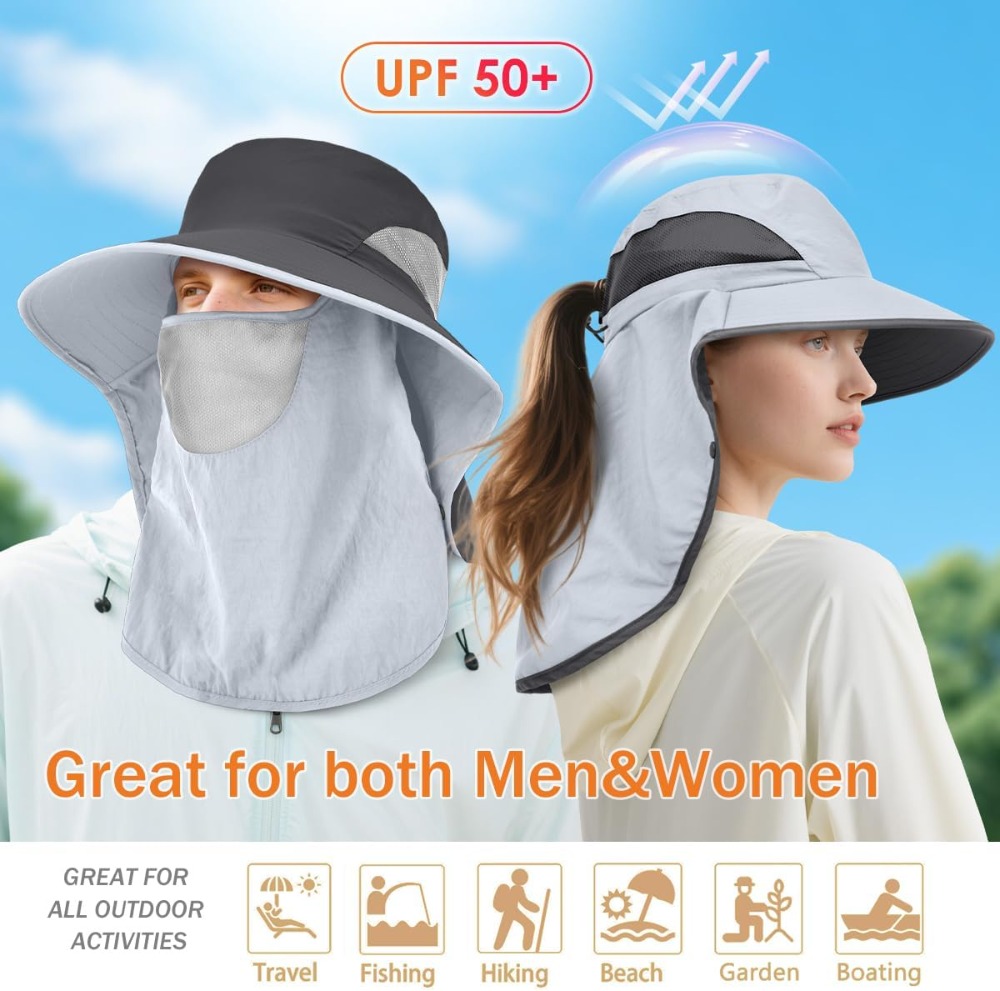 Men&Women Wide Brim Fishing Po - Sun Hat Wide Brim บทวิจารณ์และราคา