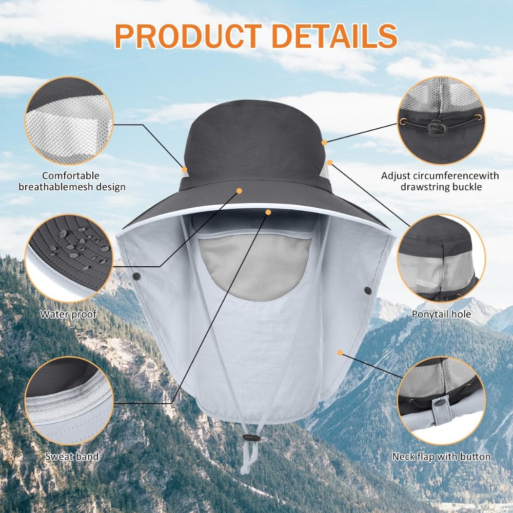 Men&Women Wide Brim Fishing Po - Sun Hat Wide Brim บทวิจารณ์และราคา