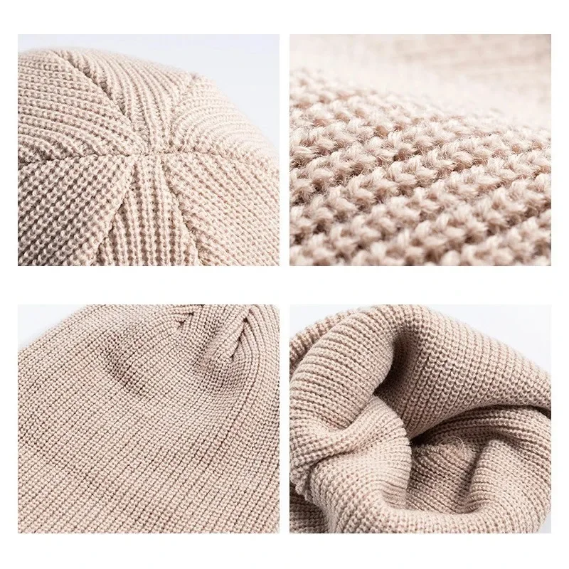 Winter Knitted Hat Warm Outdoo - Beanie Cuffed Knit บทวิจารณ์และราคา