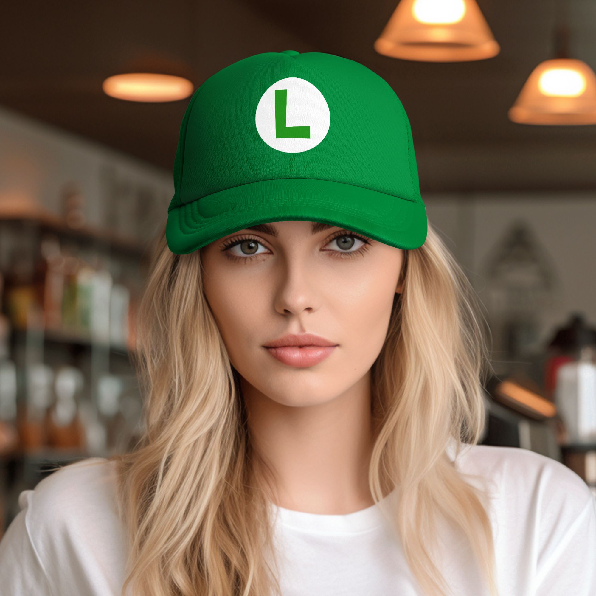 green L red m marioes Luigis F - Trucker Cap Mesh บทวิจารณ์และราคา